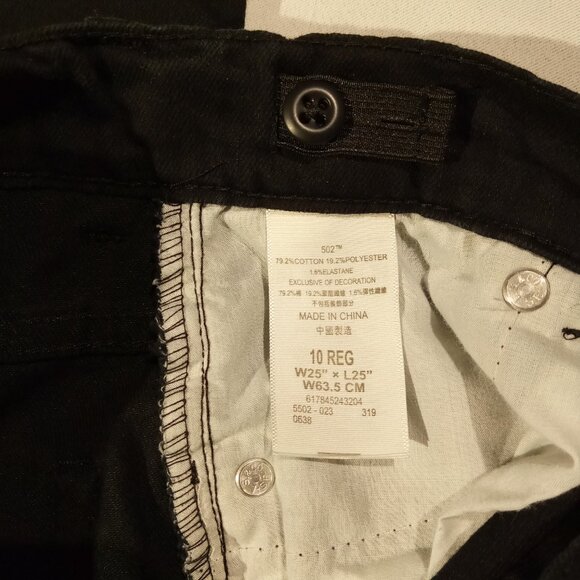 Levi's 502 Regular Taper Fit Jeans/Pants Boys 10 Black 25x25 Adj Waist GUC - Picture 6 of 11